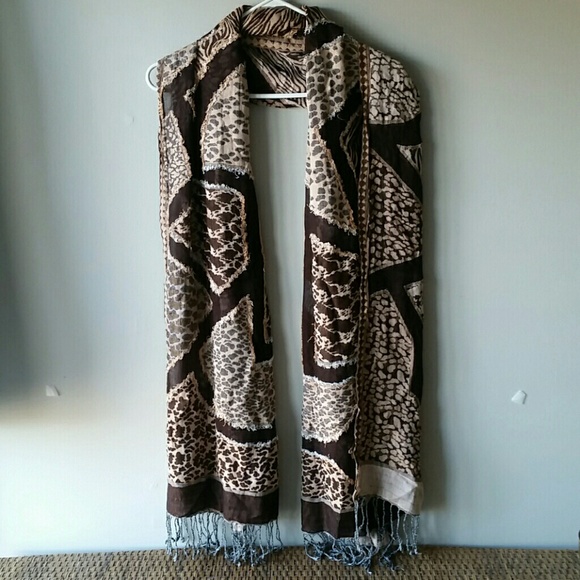 Fall Scarf Bundle Purple and Leopard - Picture 4 of 4