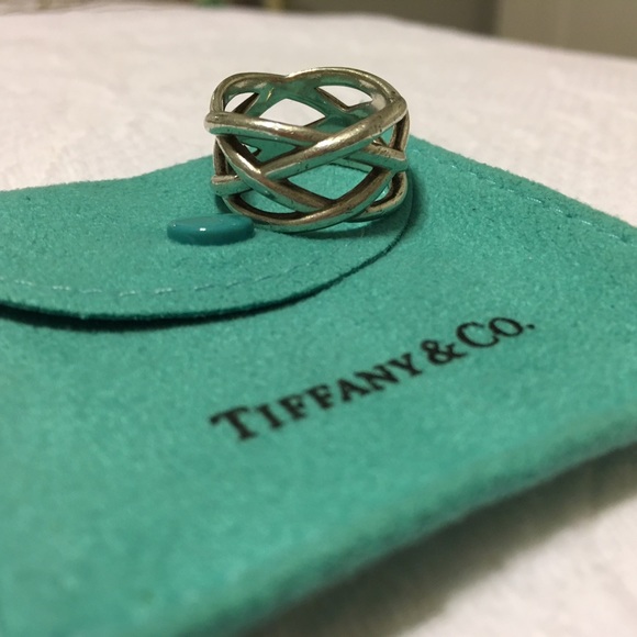 Tiffany and Co. Woven knot silver ring