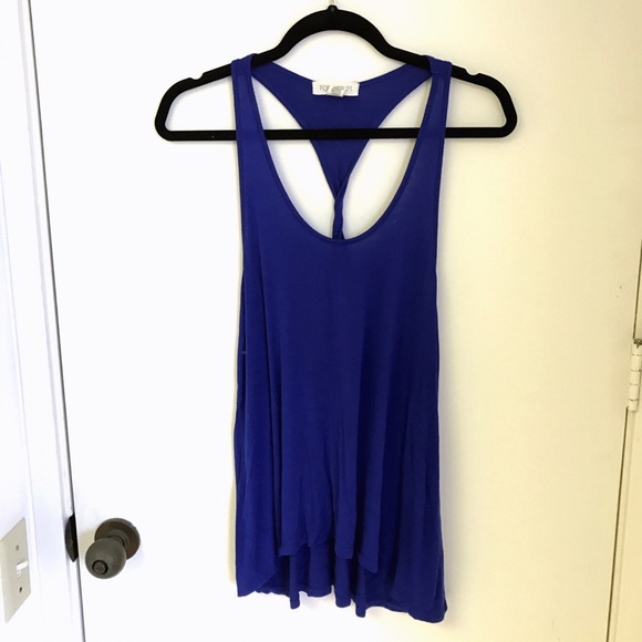 F21 Royal Blue Twist Tank