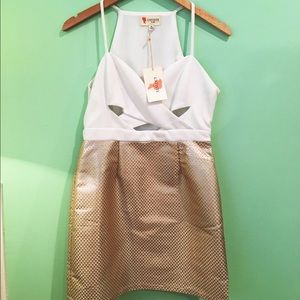 Gold and white dress!