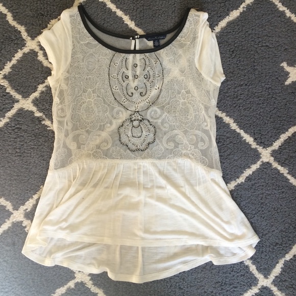 American eagle boho embroidered top