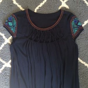 Anthropologie embroidered tunic top