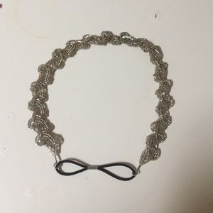 Silver beaded headband