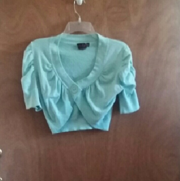 Light blue shrug