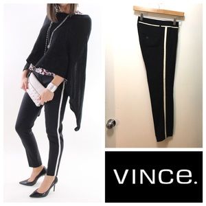 Vince Strapping Stretch Wool Cropped Tuxedo Pants