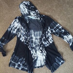 Maurices tie dyed hooded cardigan