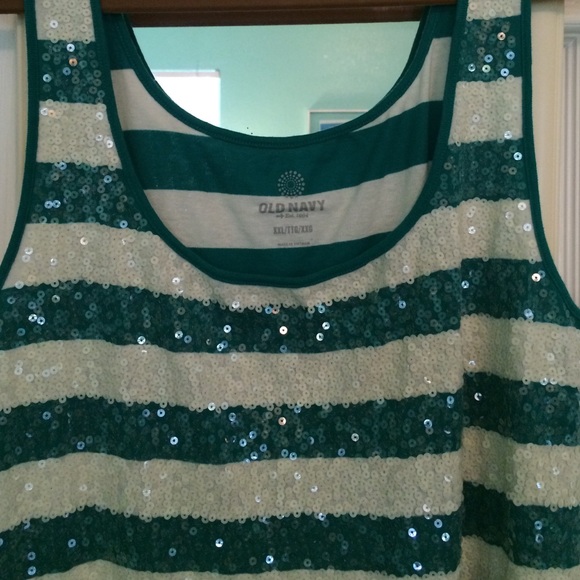 Green & Cream Sequin Knit Tank - Picture 2 of 4