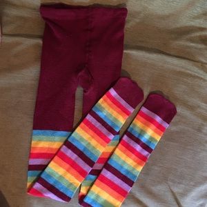 Rainbow sweater tights