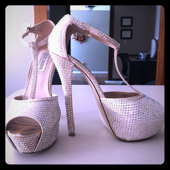 Steve Madden Rhinestone T-Strap Platform Heels