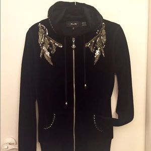 Miss Me Black Velour Embellished Tracksuit