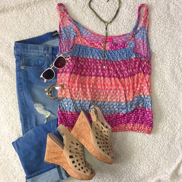 Free People Tops - 🎉💕HP💕🎉 Free People Multi-colored Flowy Tank