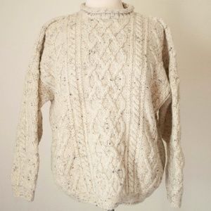 British Cream Fisherman's Sweater Vintage 90s