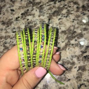 Lime green and clear chan luu bracelet