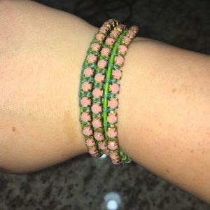 3 wrap green, pink, and turquoise Chan Luu