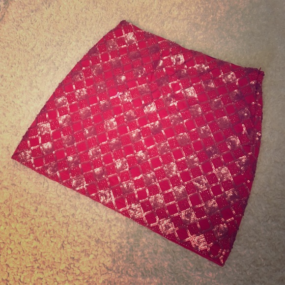 Sequin pink mini skirt