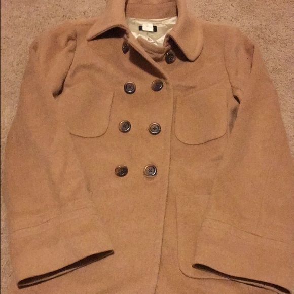 J crew peacoat in camel
