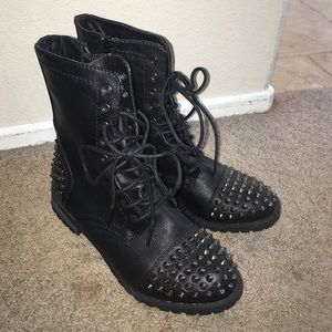 Black Spiked Combat Boots