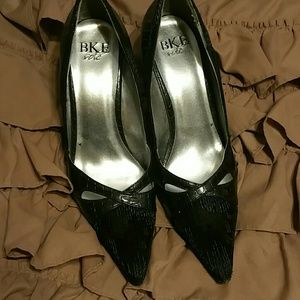 Black BKE sequin toe/snake pattern stiletto