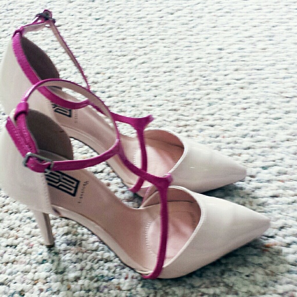 Blush & Pink Patent T-Strap Heels