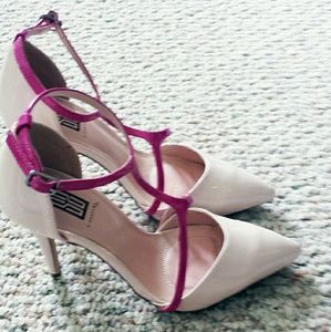 Blush & Pink Patent T-Strap Heels