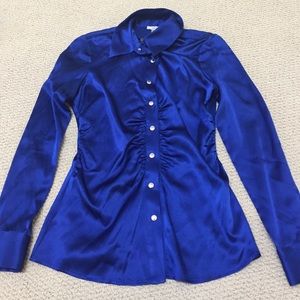 Royal blue silk dress shirt from cache!!