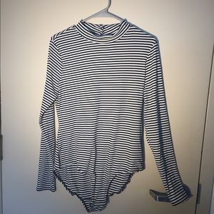 Striped Turtleneck Bodysuit