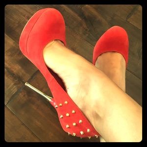 Orange w/gold studded back heel