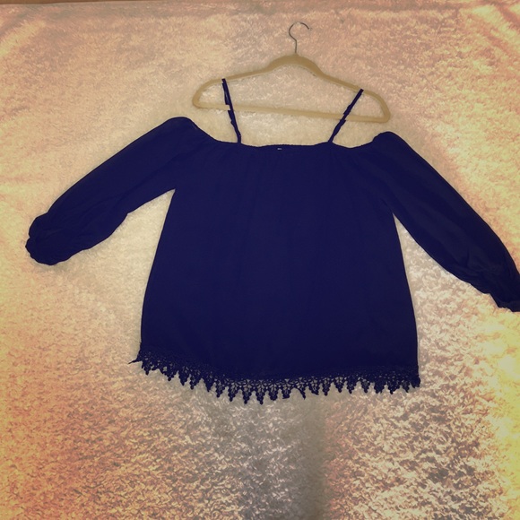 Black chiffon off the shoulder blouse