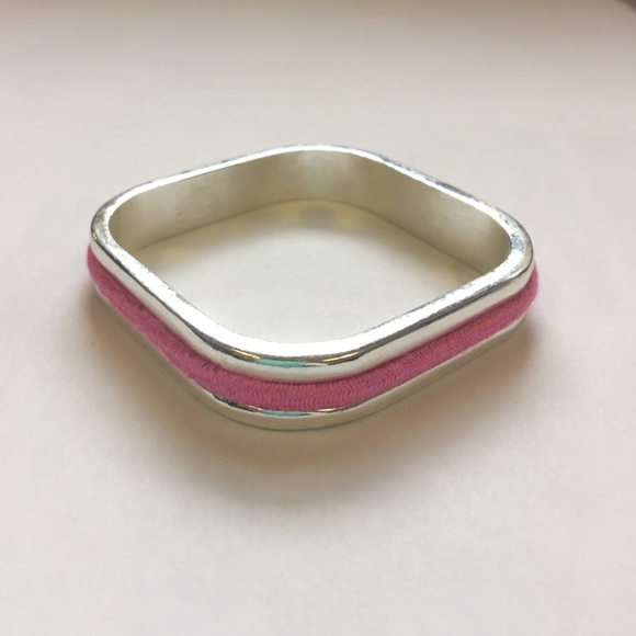 Silver Hair Square Hair Tie Bracelet
