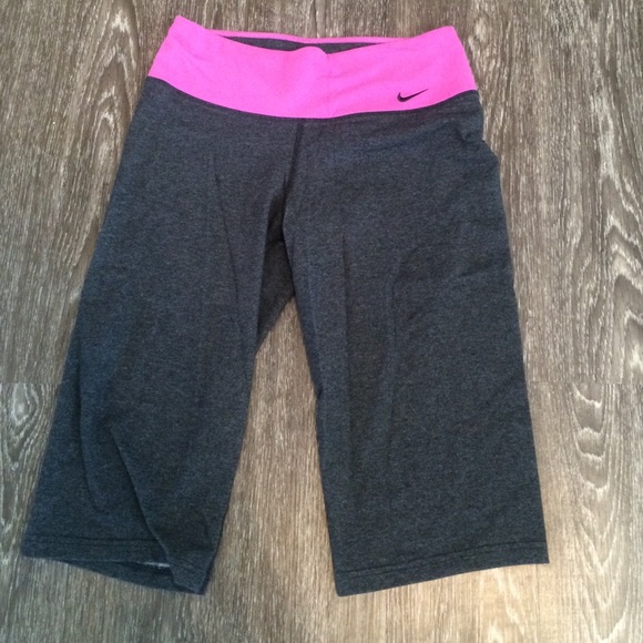 Nike DRI FIT pink & grey Capri's