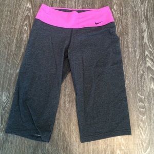 Nike DRI FIT pink & grey Capri's