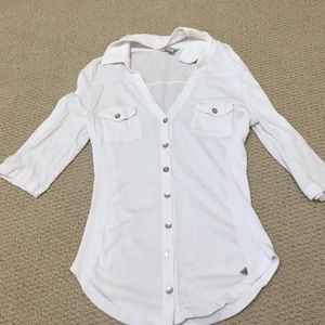 White buttons down cotton top!
