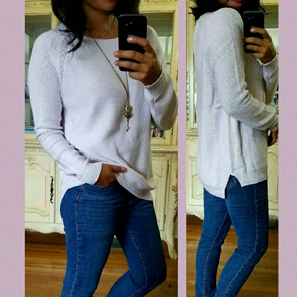 🌺LAST ONE🌺LIGHT ORCHID CUTOUT BACK SWEATER - Picture 2 of 4
