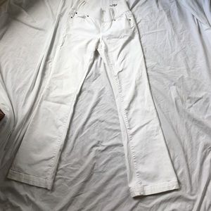 Gap Maternity white jeans. "Long and lean"