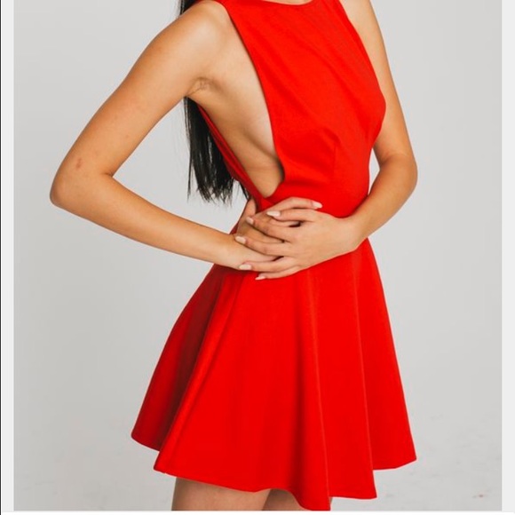 Red Sleeveless Skater Dress