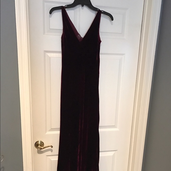 Red velvet long dress