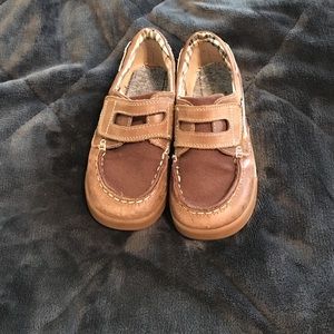 Pediped FLEX boys brown Velcro boat shoes