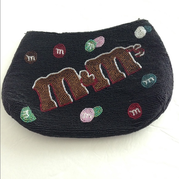 Vintage M&M's black beaded clutch purse - Picture 1 of 2