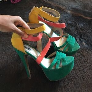 Colorful platform shoes