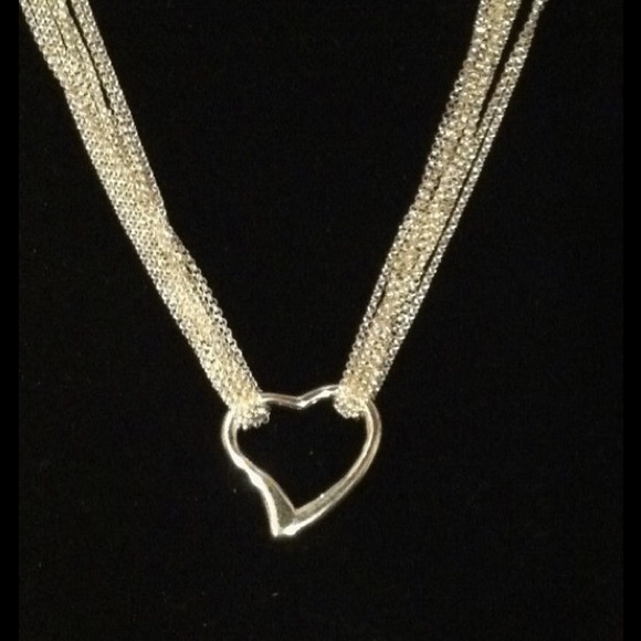 🤍 17" Sterling 4-Strand Open Heart Necklace - Picture 2 of 4