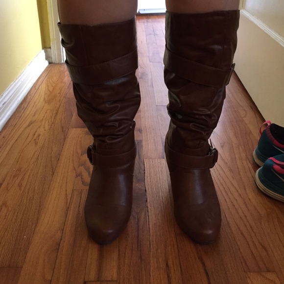 brown heeled boots!