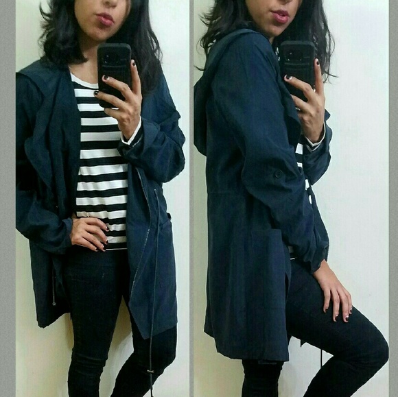 🌺LAST ONE🌺NAVY BLUE ANORACK HOODED JACKET - Picture 2 of 4