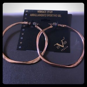 Sale❣️Versace Italia rose gold hoop earrings