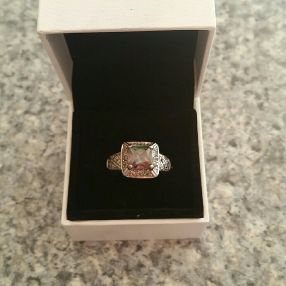 Genuine fire topaz ring