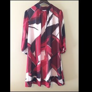 NWT Eva Mendez NY&Co Red White Blue Sheer Dress