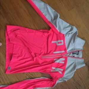 Pink pink and gray zip up