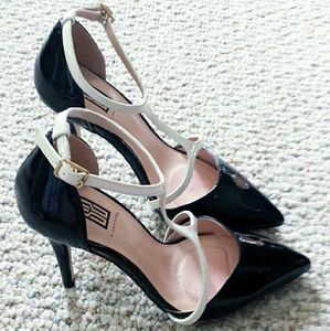 Black & White T-Strap Heels