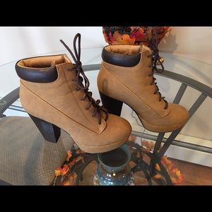Tan Heeled Booties