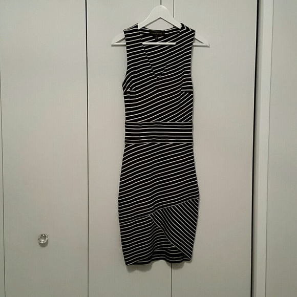 Black and white stripe daytime dress