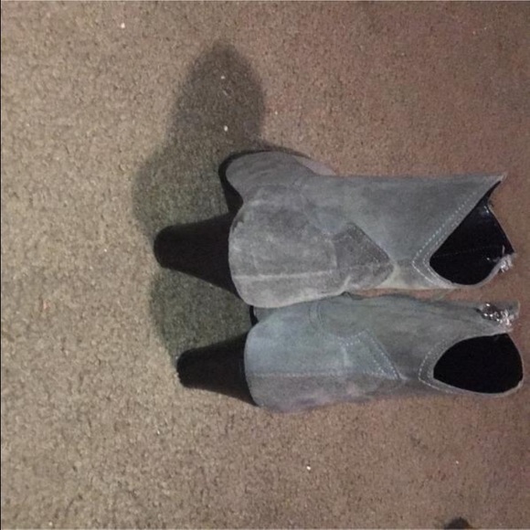 Zara Gray Suede Booties - Picture 3 of 4